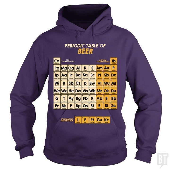 SunFrog-Busted Funky Hippo Hoodie / Purple / S Periodic Table Of Beer