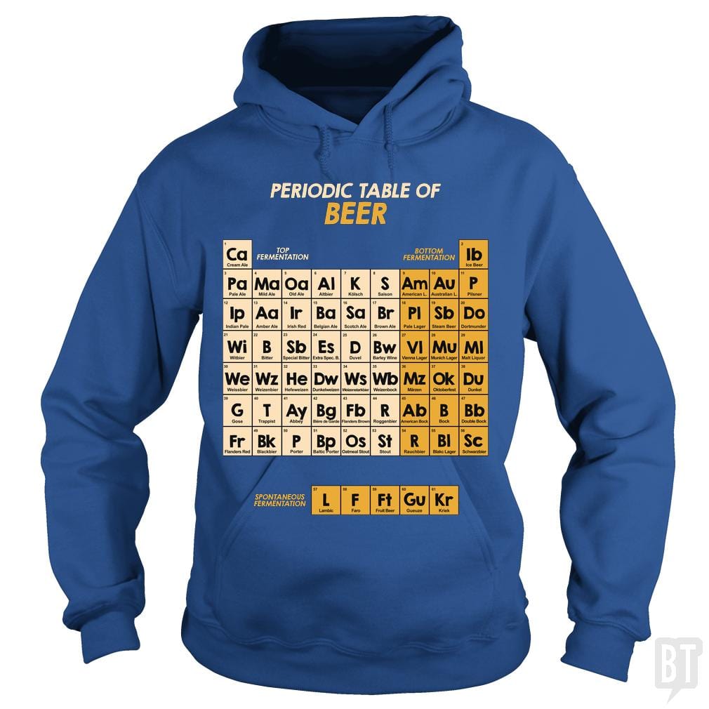 SunFrog-Busted Funky Hippo Hoodie / Royal Blue / S Periodic Table Of Beer