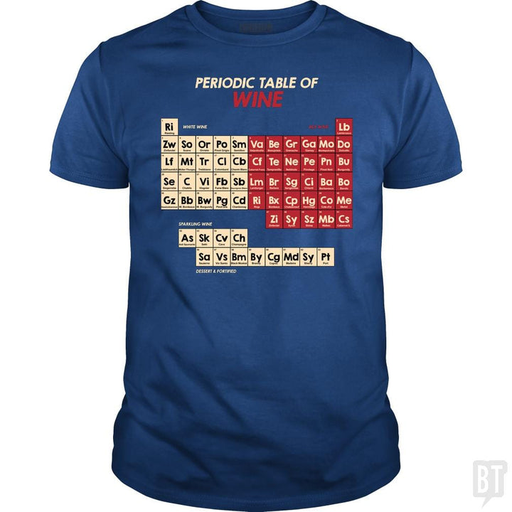 SunFrog-Busted Funky Hippo Classic Guys / Unisex Tee / Royal Blue / S Periodic Table Of Wine
