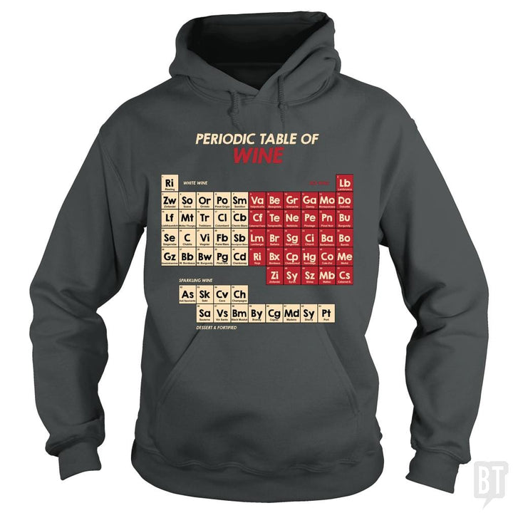 SunFrog-Busted Funky Hippo Hoodie / Dark Heather / S Periodic Table Of Wine