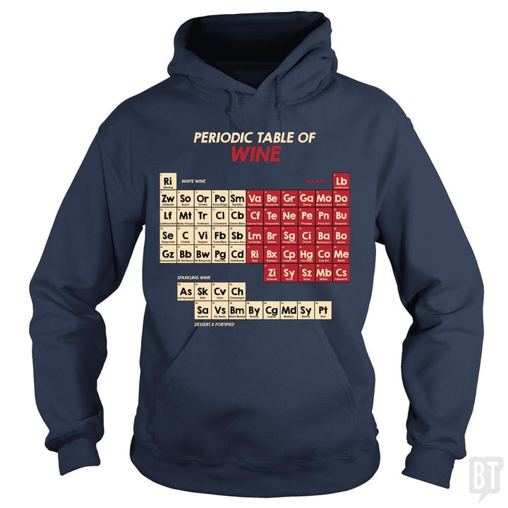 SunFrog-Busted Funky Hippo Hoodie / Navy Blue / S Periodic Table Of Wine