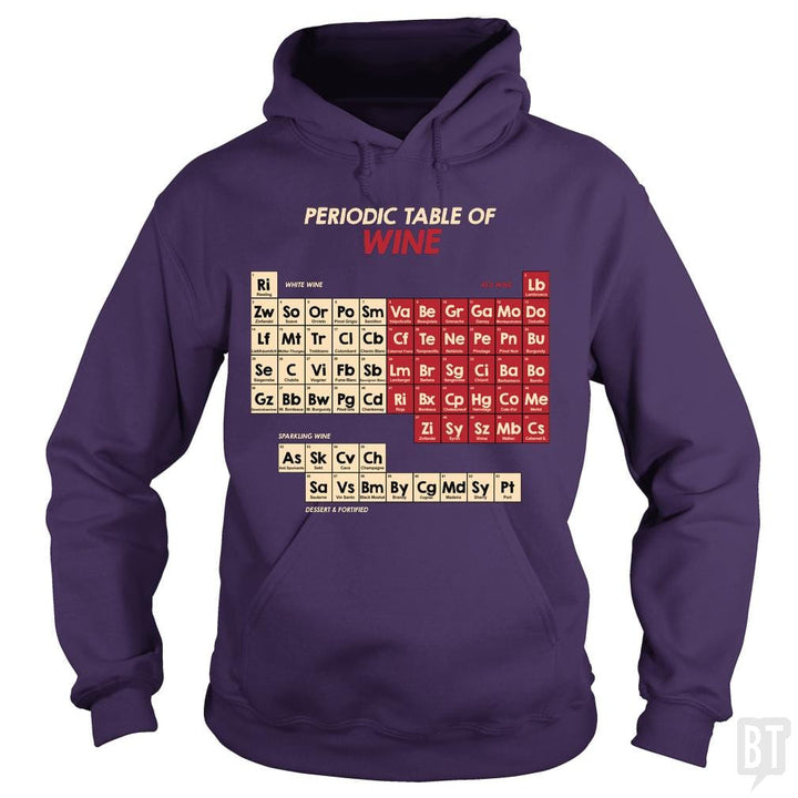SunFrog-Busted Funky Hippo Hoodie / Purple / S Periodic Table Of Wine