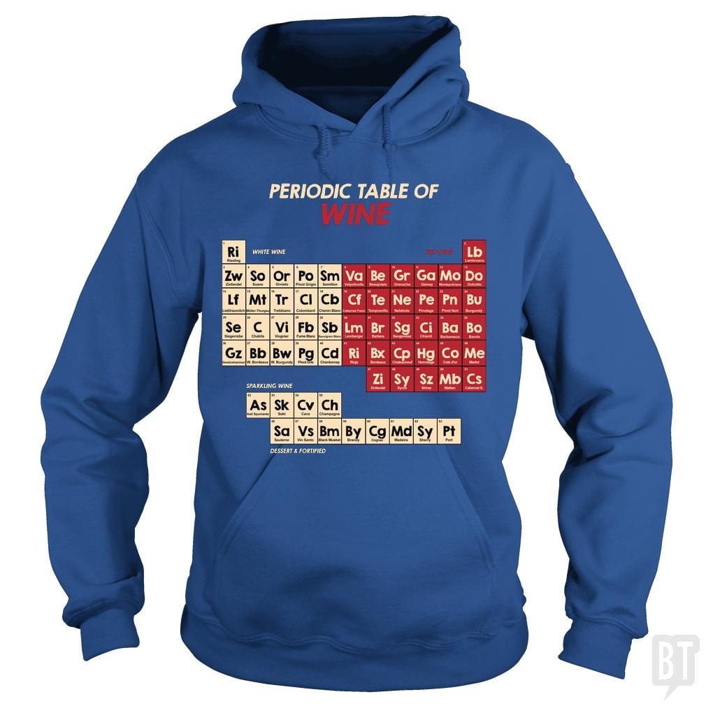 SunFrog-Busted Funky Hippo Hoodie / Royal Blue / S Periodic Table Of Wine