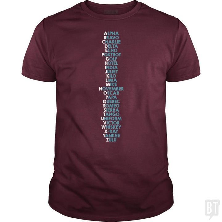 SunFrog-Busted Funky Hippo Classic Guys / Unisex Tee / Maroon / S Phonetic Alphabet