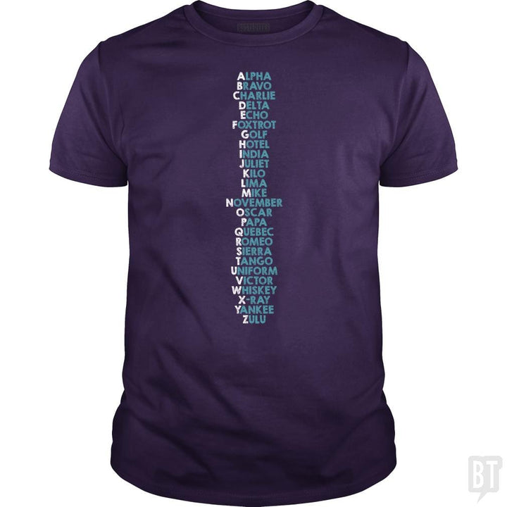 SunFrog-Busted Funky Hippo Classic Guys / Unisex Tee / Purple / S Phonetic Alphabet