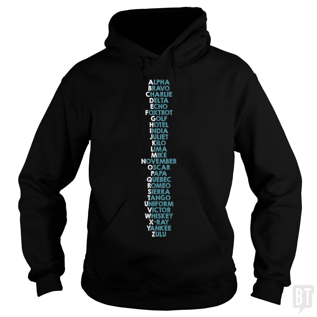 SunFrog-Busted Funky Hippo Hoodie / Black / S Phonetic Alphabet