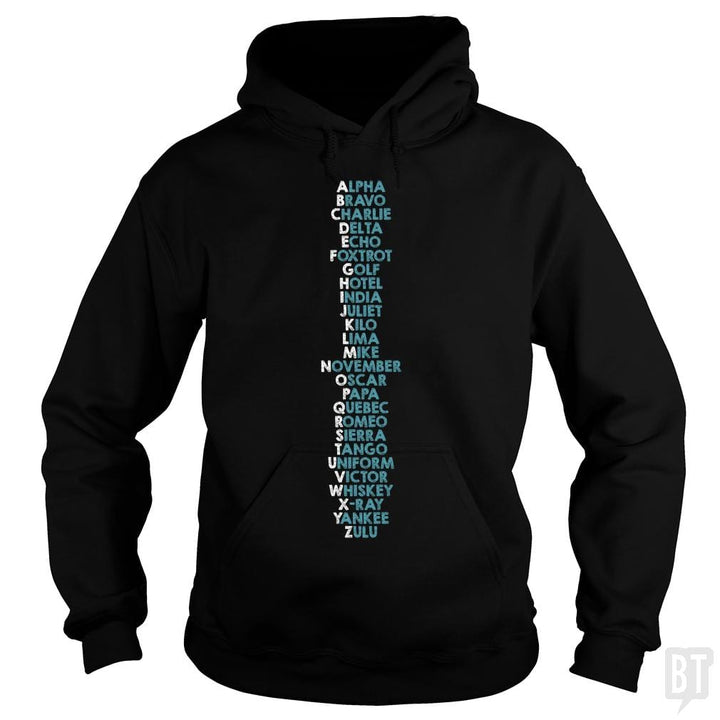 SunFrog-Busted Funky Hippo Hoodie / Black / S Phonetic Alphabet