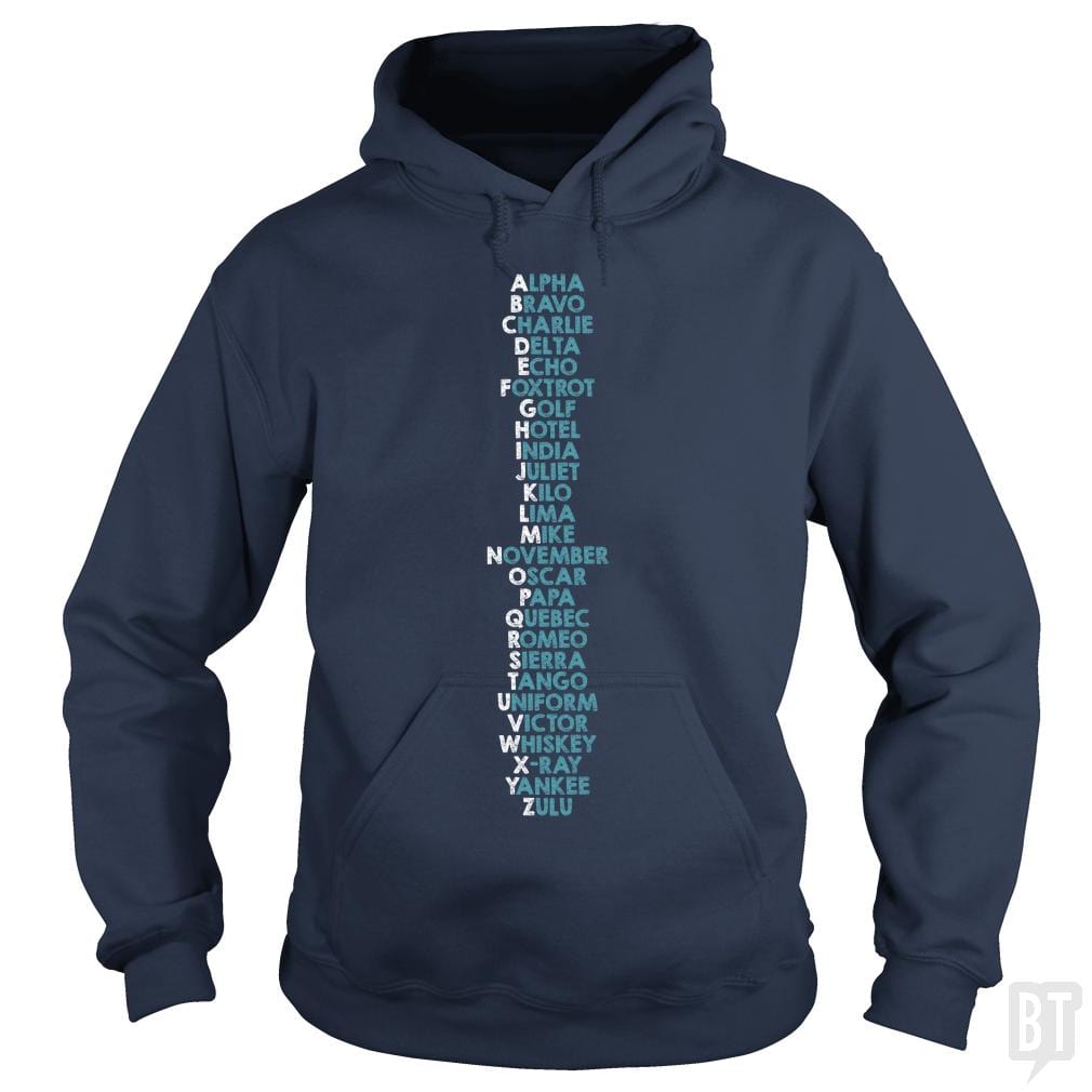 SunFrog-Busted Funky Hippo Hoodie / Navy Blue / S Phonetic Alphabet