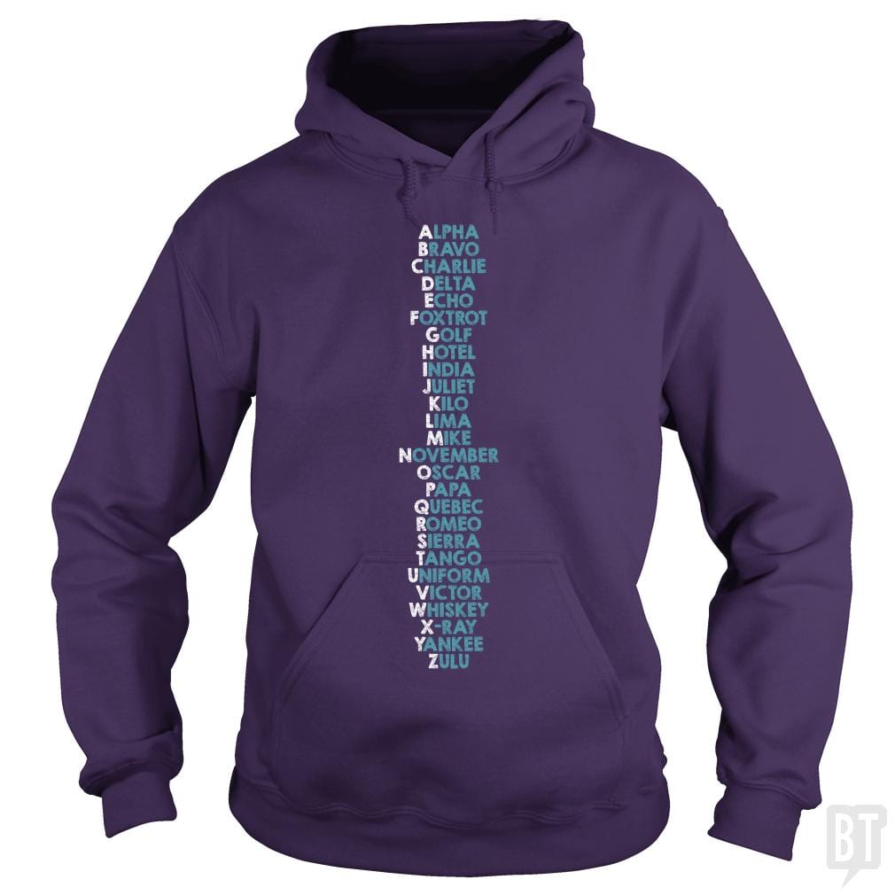 SunFrog-Busted Funky Hippo Hoodie / Purple / S Phonetic Alphabet