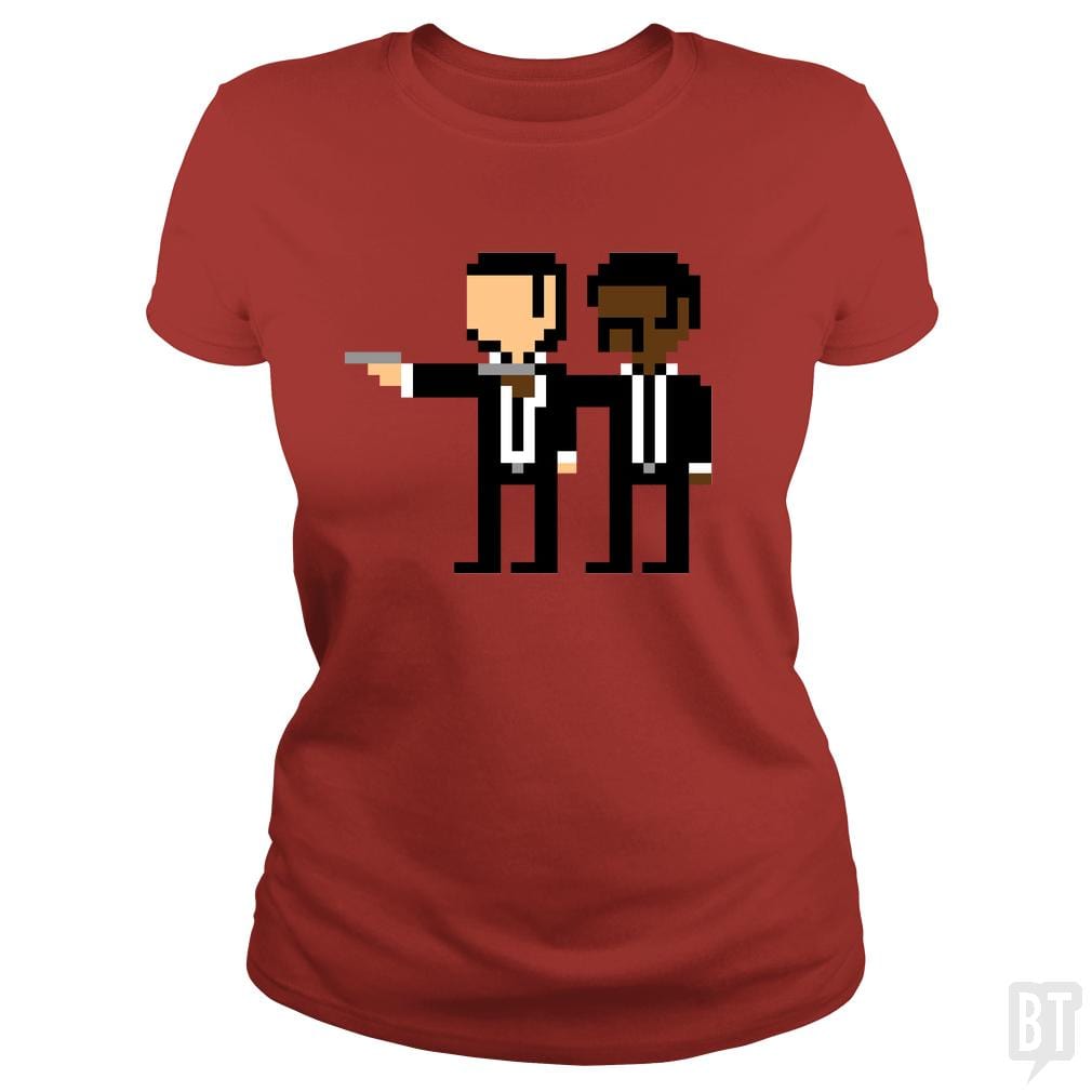 SunFrog-Busted Funky Hippo Classic Ladies Tee / Red / S Pixel Pulp