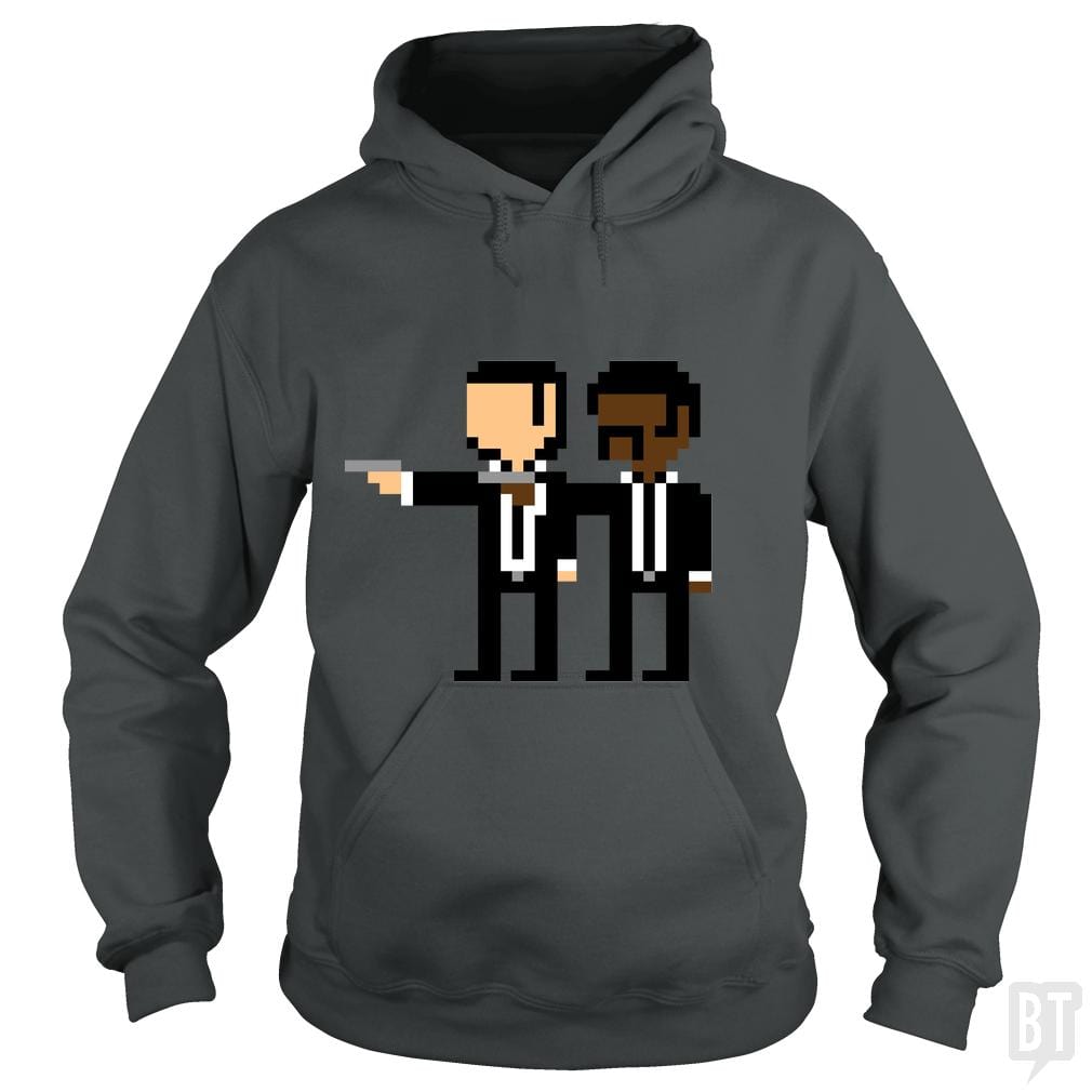 SunFrog-Busted Funky Hippo Hoodie / Dark Heather / S Pixel Pulp