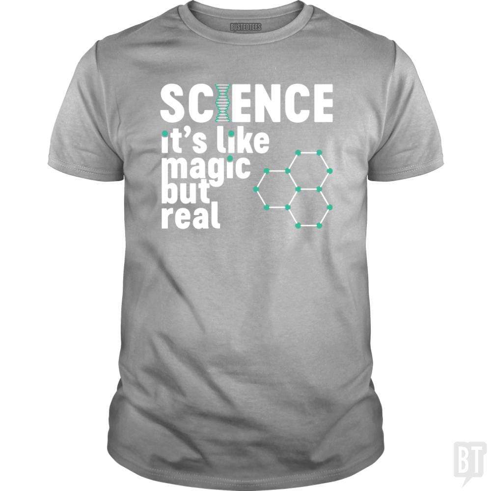 SunFrog-Busted Funky Hippo Classic Guys / Unisex Tee / Sport Grey / S Science Magic