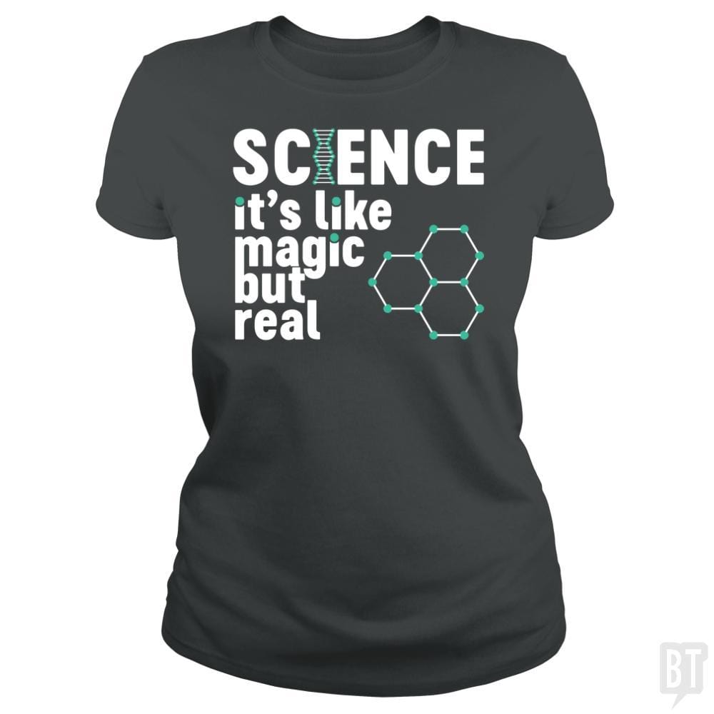 SunFrog-Busted Funky Hippo Classic Ladies Tee / Dark Heather / S Science Magic