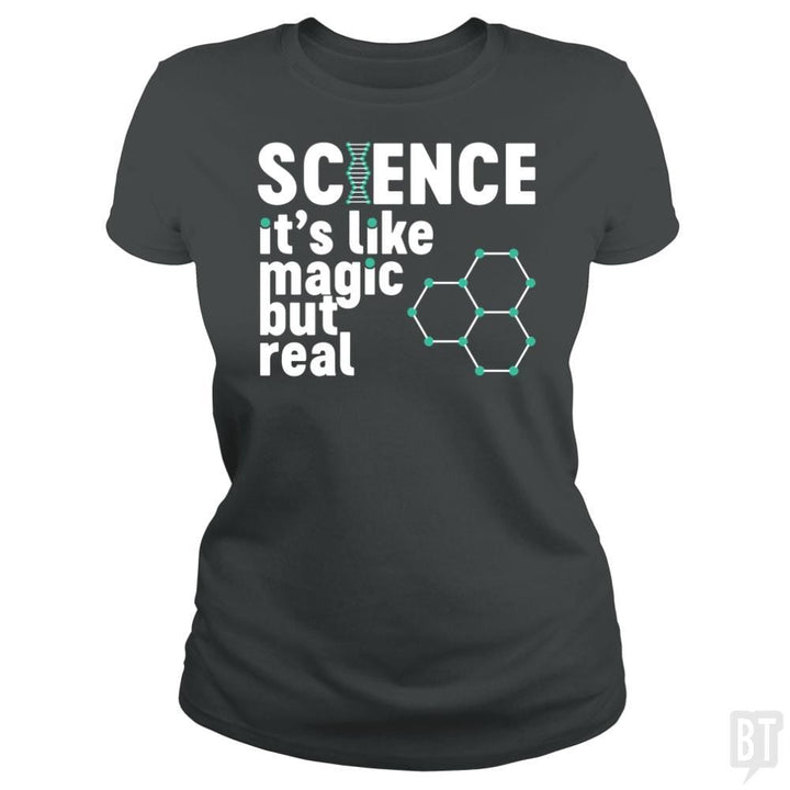 SunFrog-Busted Funky Hippo Classic Ladies Tee / Dark Heather / S Science Magic