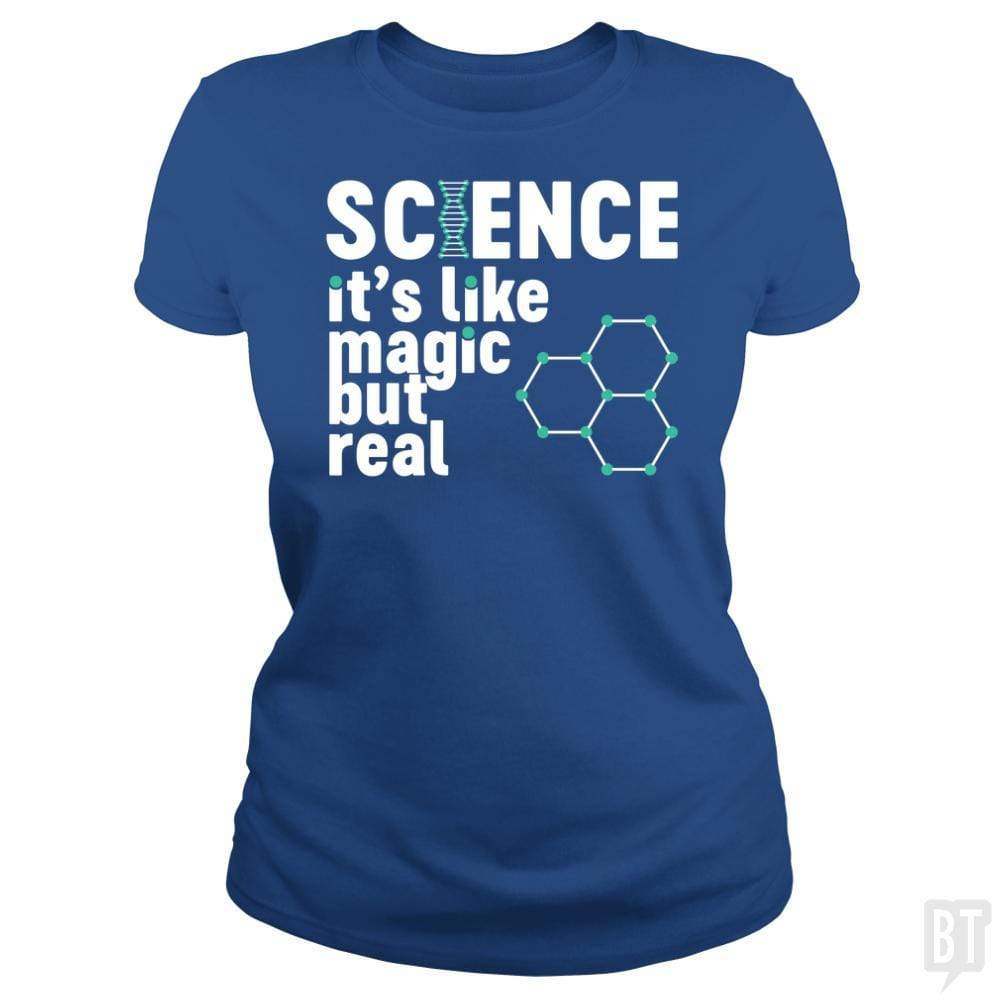 SunFrog-Busted Funky Hippo Classic Ladies Tee / Royal Blue / S Science Magic