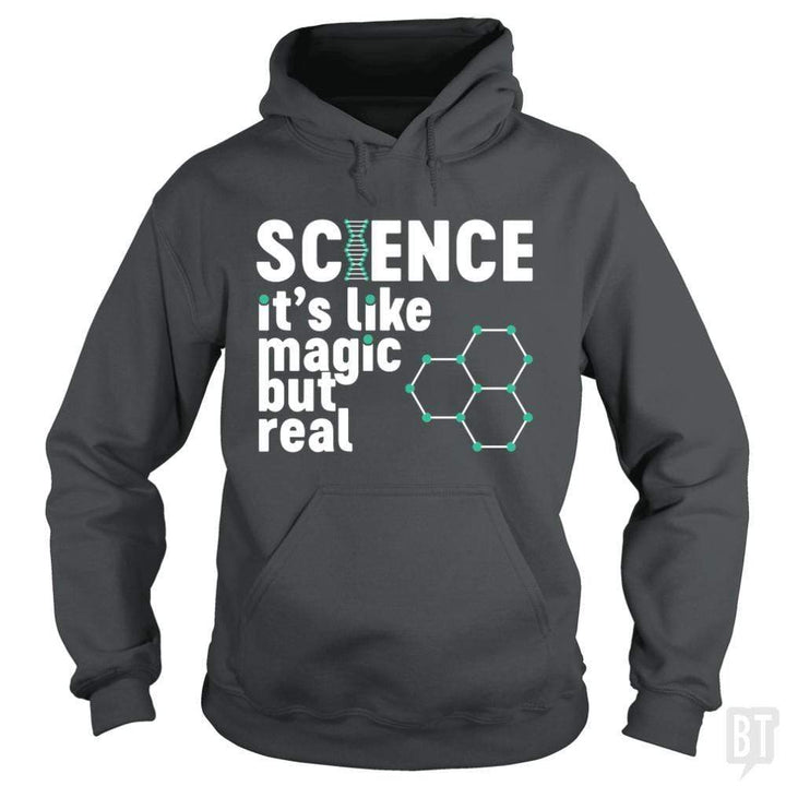 SunFrog-Busted Funky Hippo Hoodie / Dark Heather / S Science Magic