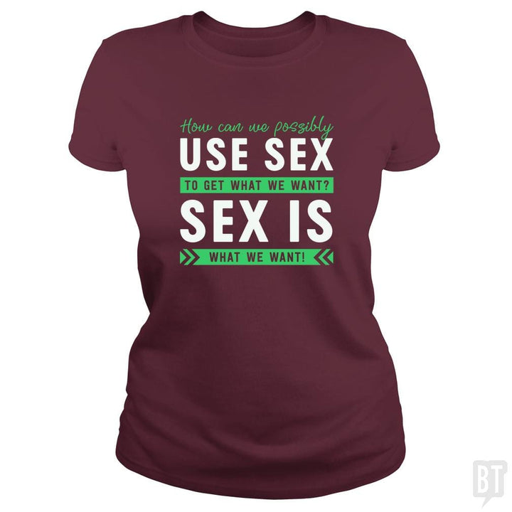 SunFrog-Busted Funky Hippo Classic Ladies Tee / Maroon / S Sex Is What We Want