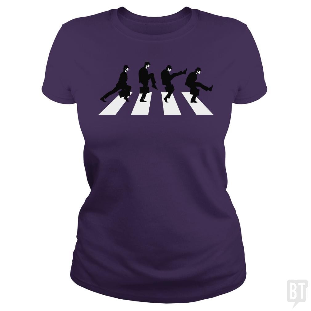 SunFrog-Busted Funky Hippo Classic Ladies Tee / Purple / S Silly Walk Road
