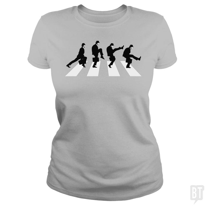 SunFrog-Busted Funky Hippo Classic Ladies Tee / Sport Grey / S Silly Walk Road