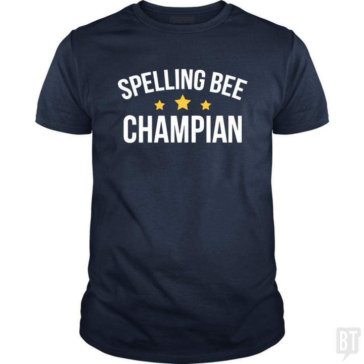 SunFrog-Busted Funky Hippo Classic Guys / Unisex Tee / Navy Blue / S Spelling Bee Champion