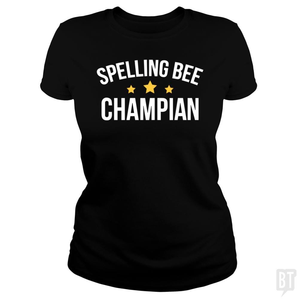 SunFrog-Busted Funky Hippo Classic Ladies Tee / Black / S Spelling Bee Champion
