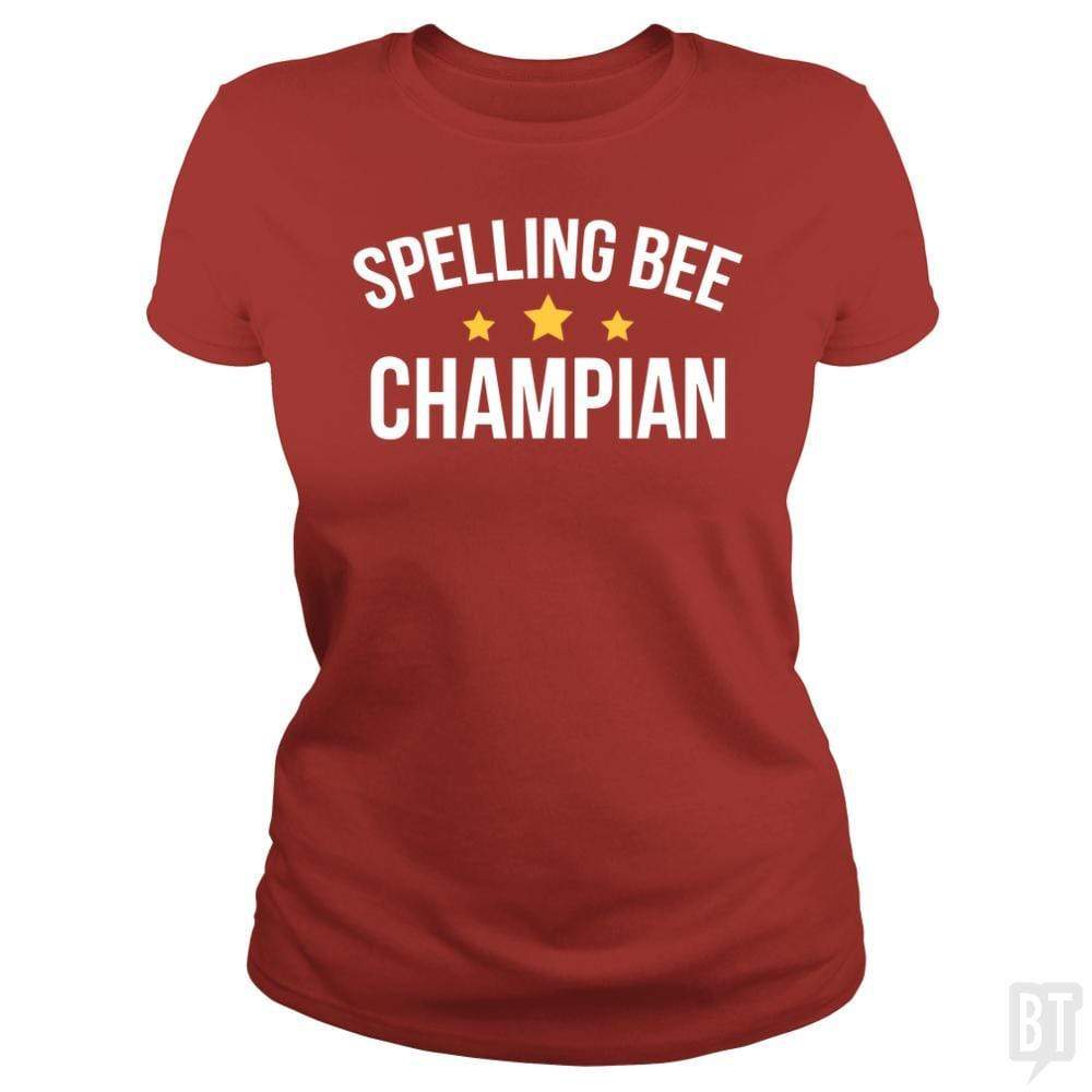 SunFrog-Busted Funky Hippo Classic Ladies Tee / Red / S Spelling Bee Champion
