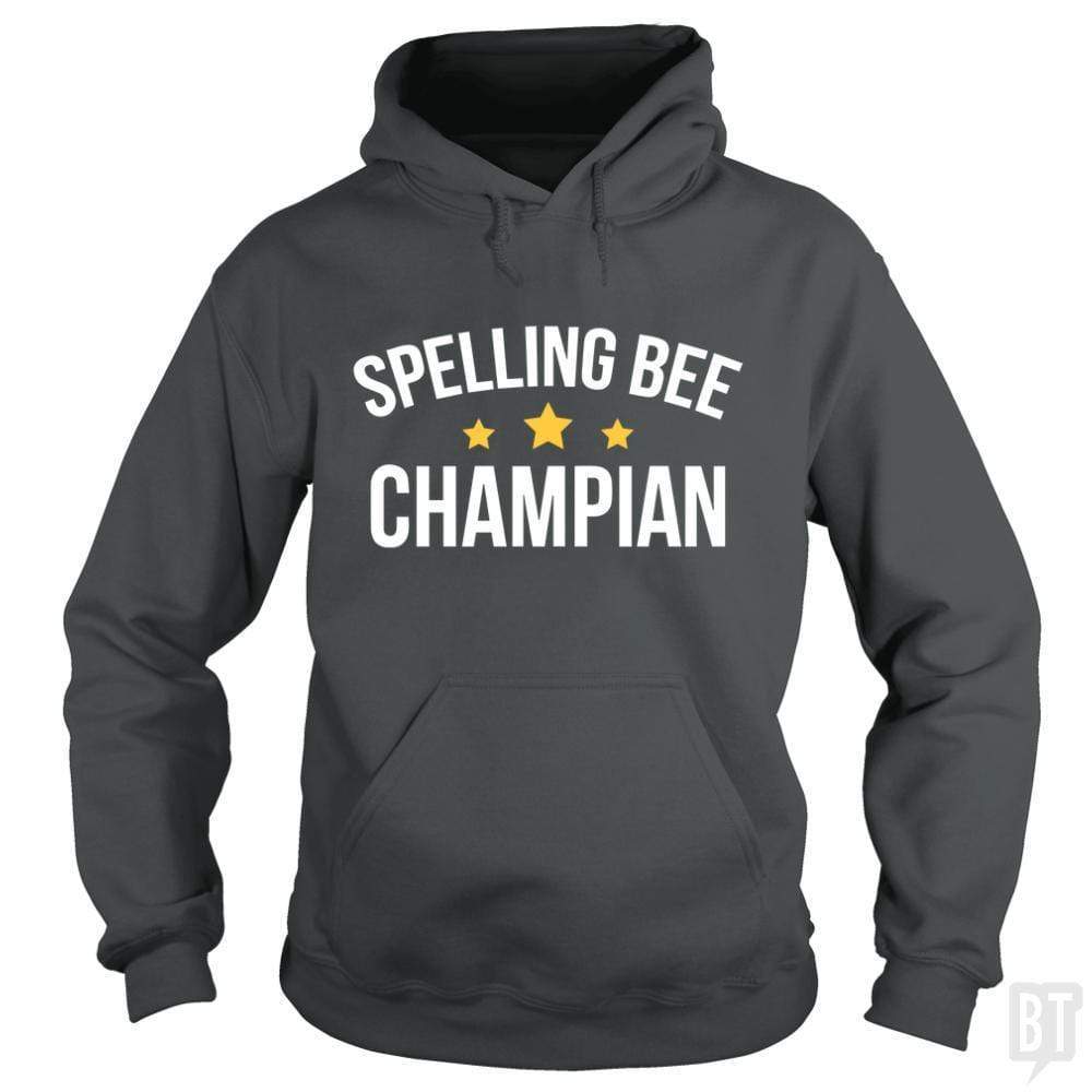 SunFrog-Busted Funky Hippo Hoodie / Dark Heather / S Spelling Bee Champion