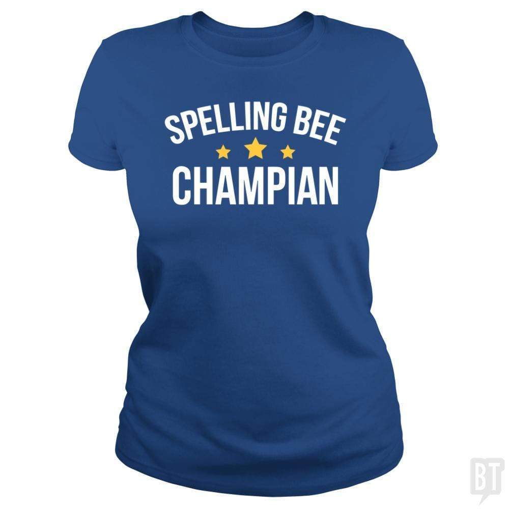 SunFrog-Busted Funky Hippo Classic Ladies Tee / Royal Blue / S Spelling Bee Champion