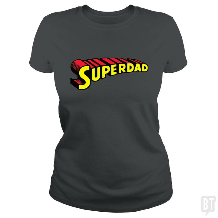 SunFrog-Busted Funky Hippo Classic Ladies Tee / Dark Heather / S Super Dad