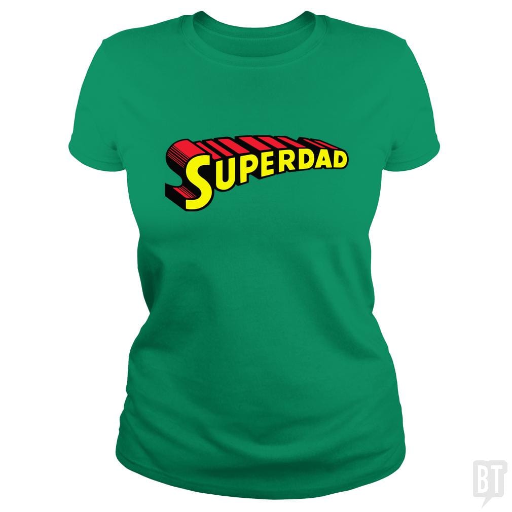 SunFrog-Busted Funky Hippo Classic Ladies Tee / Irish Green / S Super Dad
