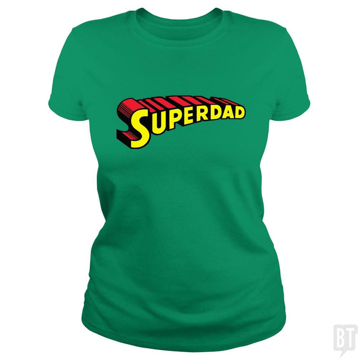 SunFrog-Busted Funky Hippo Classic Ladies Tee / Irish Green / S Super Dad
