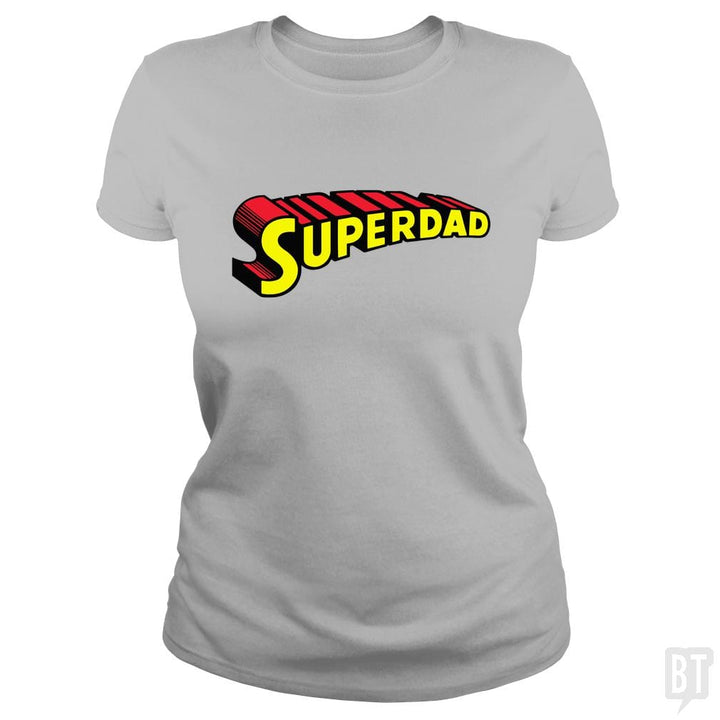 SunFrog-Busted Funky Hippo Classic Ladies Tee / Sport Grey / S Super Dad