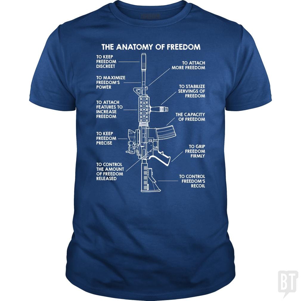 SunFrog-Busted Funky Hippo Classic Guys / Unisex Tee / Royal Blue / S The Anatomy Of Freedom