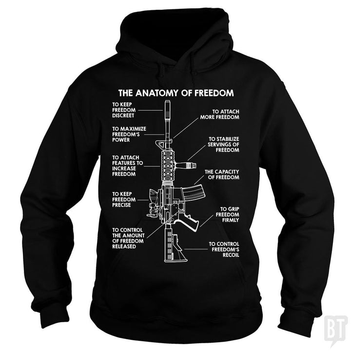 SunFrog-Busted Funky Hippo Hoodie / Black / S The Anatomy Of Freedom