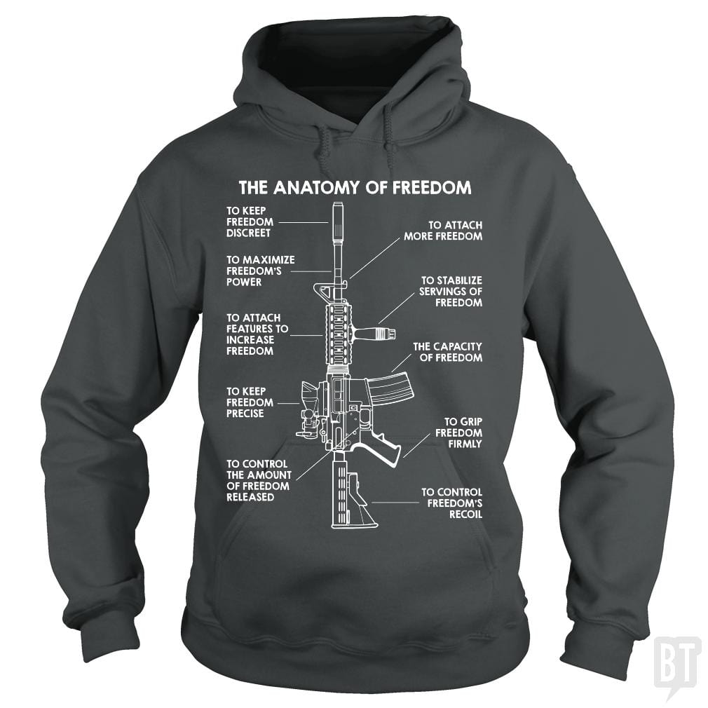 SunFrog-Busted Funky Hippo Hoodie / Dark Heather / S The Anatomy Of Freedom