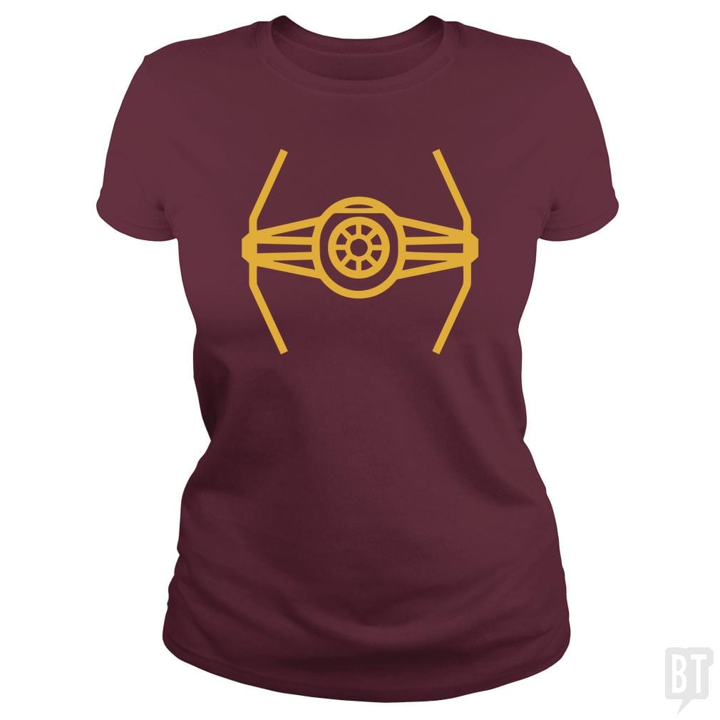 SunFrog-Busted Funky Hippo Classic Ladies Tee / Maroon / S TIE Fighter