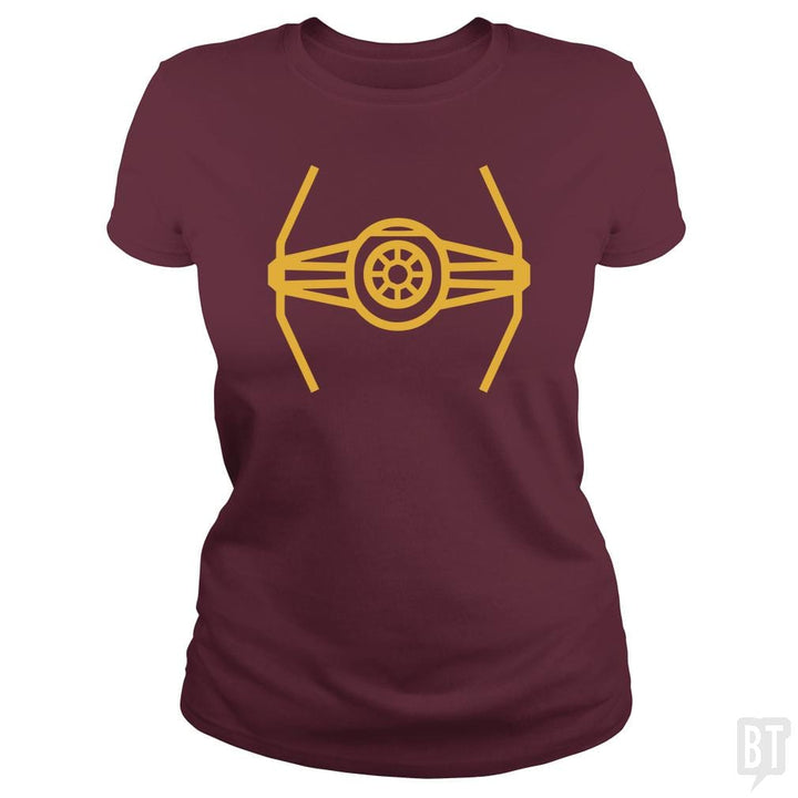 SunFrog-Busted Funky Hippo Classic Ladies Tee / Maroon / S TIE Fighter