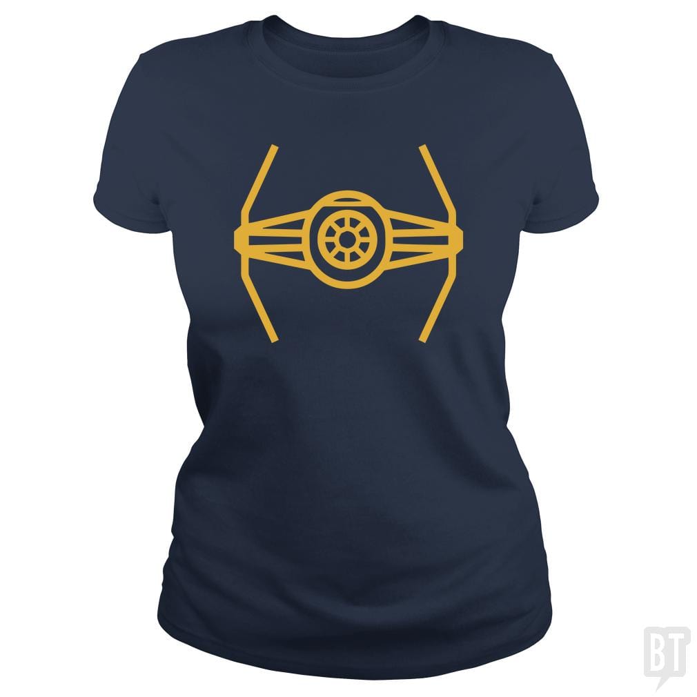 SunFrog-Busted Funky Hippo Classic Ladies Tee / Navy Blue / S TIE Fighter