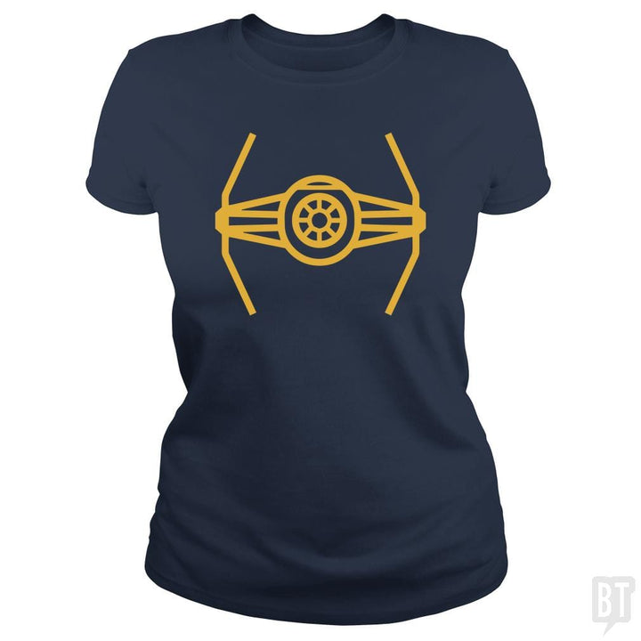 SunFrog-Busted Funky Hippo Classic Ladies Tee / Navy Blue / S TIE Fighter