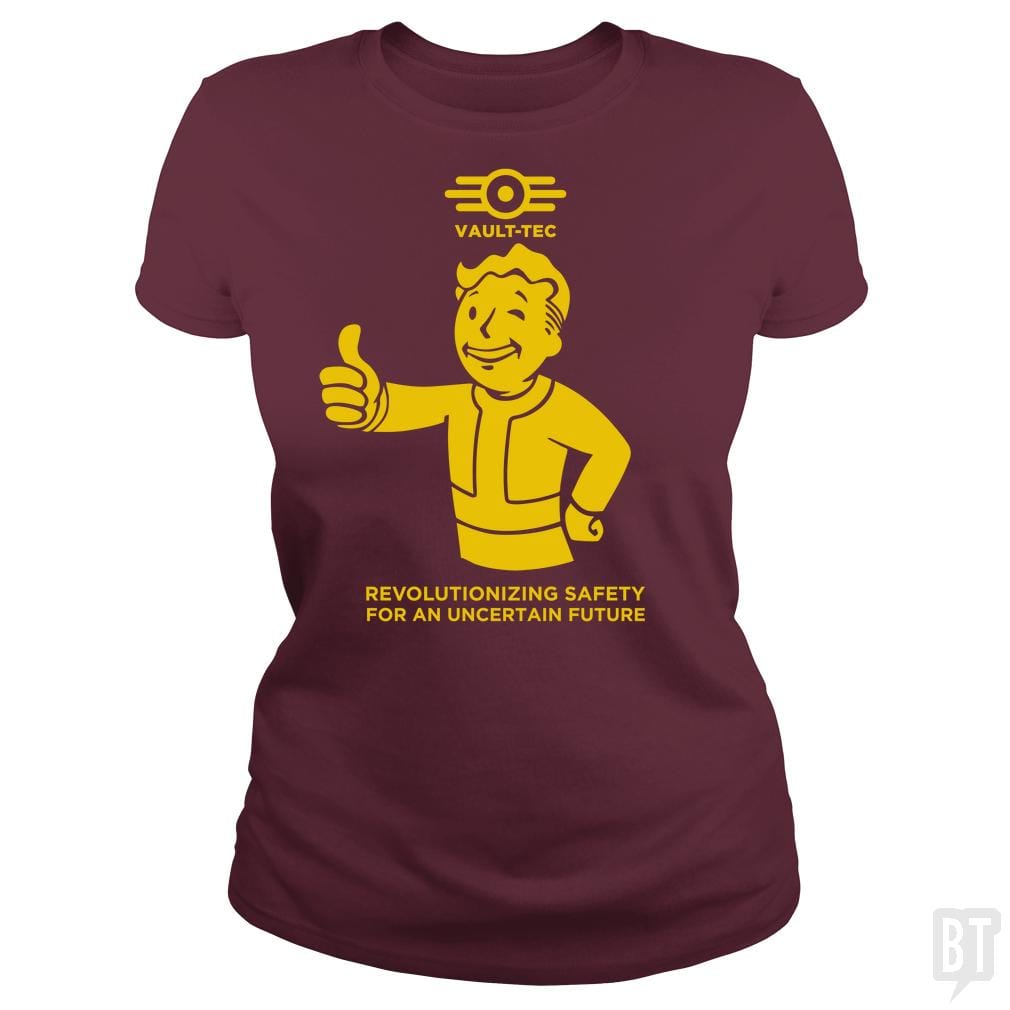 SunFrog-Busted Funky Hippo Classic Ladies Tee / Maroon / S Vault-Tec