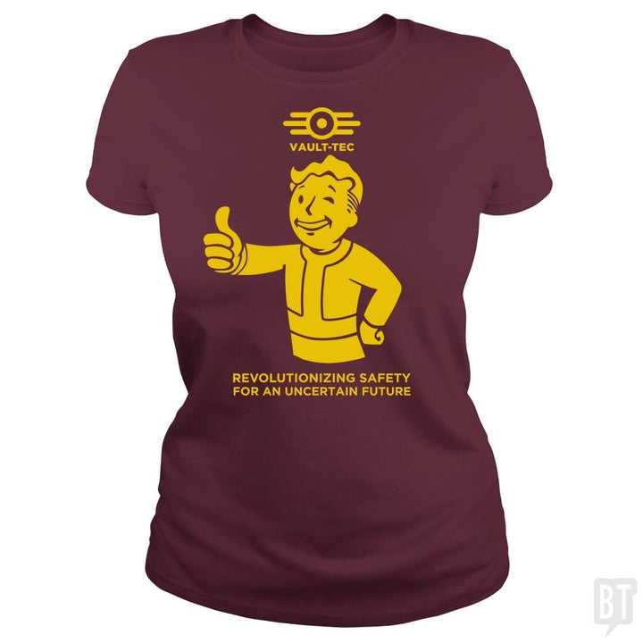 SunFrog-Busted Funky Hippo Classic Ladies Tee / Maroon / S Vault-Tec