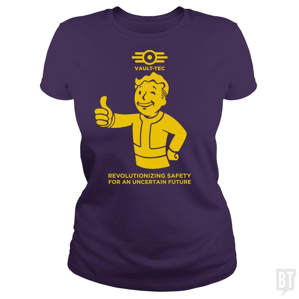 SunFrog-Busted Funky Hippo Classic Ladies Tee / Purple / S Vault-Tec
