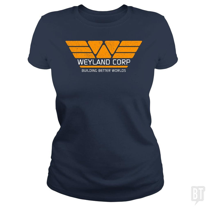 SunFrog-Busted Funky Hippo Classic Ladies Tee / Navy Blue / S Weyland Corp