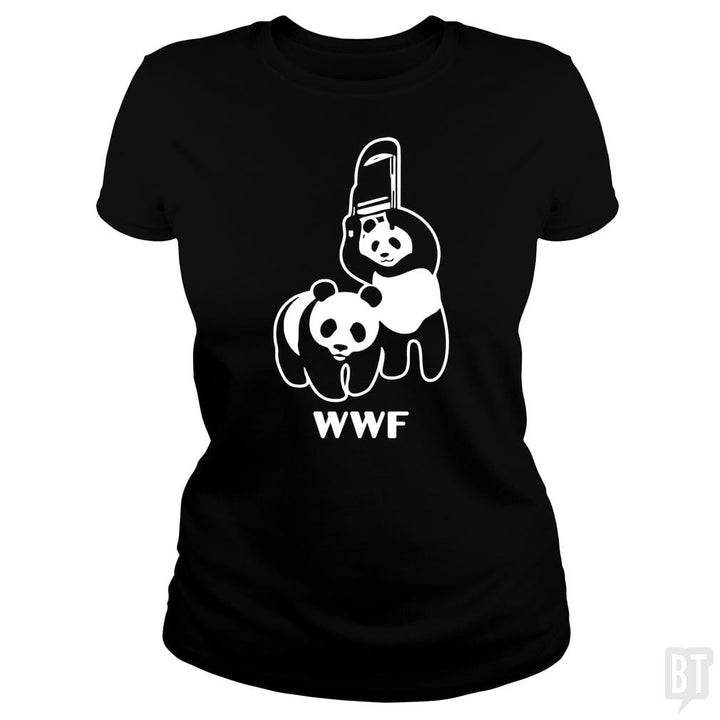 SunFrog-Busted Funky Hippo Classic Ladies Tee / Black / S WWF