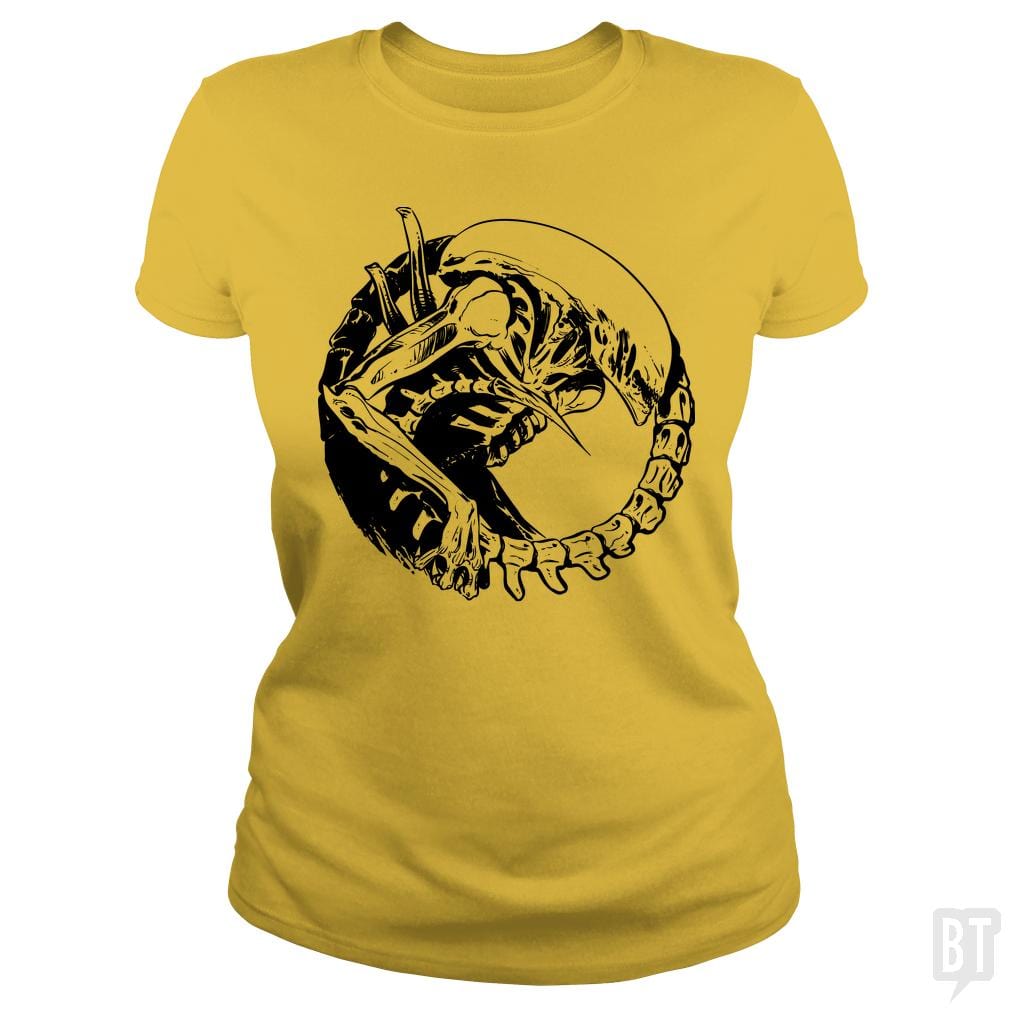 SunFrog-Busted Funky Hippo Classic Ladies Tee / Daisy / S Xenomorph