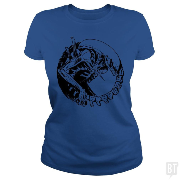 SunFrog-Busted Funky Hippo Classic Ladies Tee / Royal Blue / S Xenomorph
