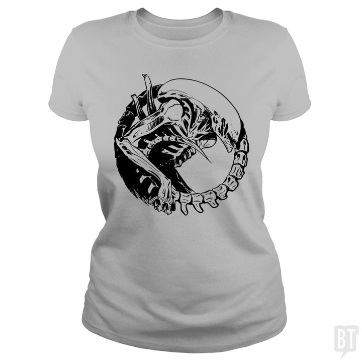 SunFrog-Busted Funky Hippo Classic Ladies Tee / Sport Grey / S Xenomorph