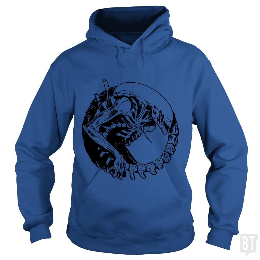 SunFrog-Busted Funky Hippo Hoodie / Royal Blue / S Xenomorph
