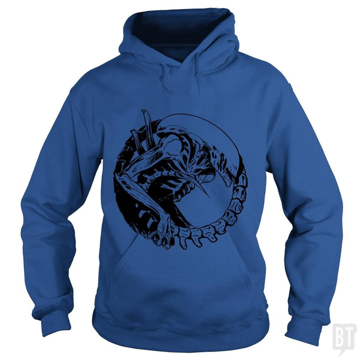 SunFrog-Busted Funky Hippo Hoodie / Royal Blue / S Xenomorph
