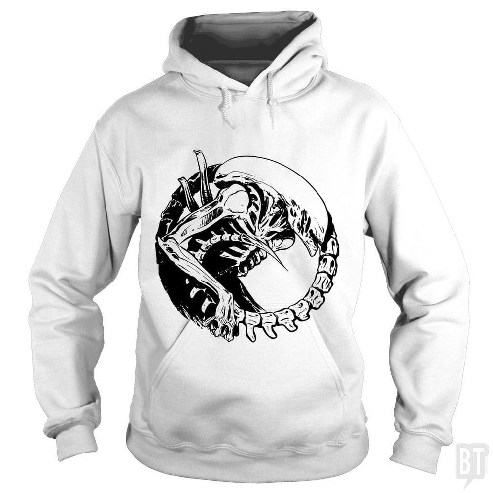 SunFrog-Busted Funky Hippo Hoodie / White / S Xenomorph